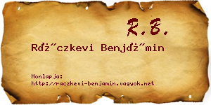 Ráczkevi Benjámin névjegykártya